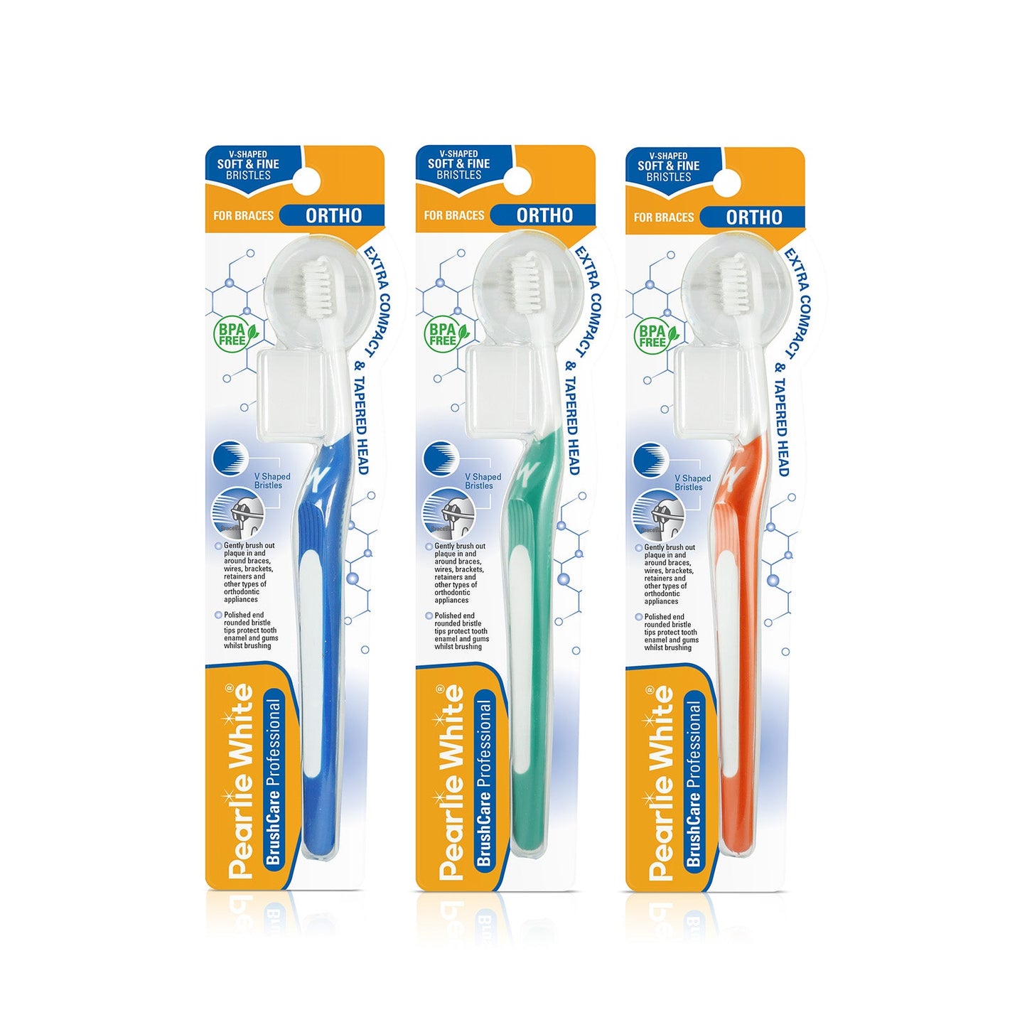 BrushCare Professional Ortho Soft Toothbrush Triple Pack