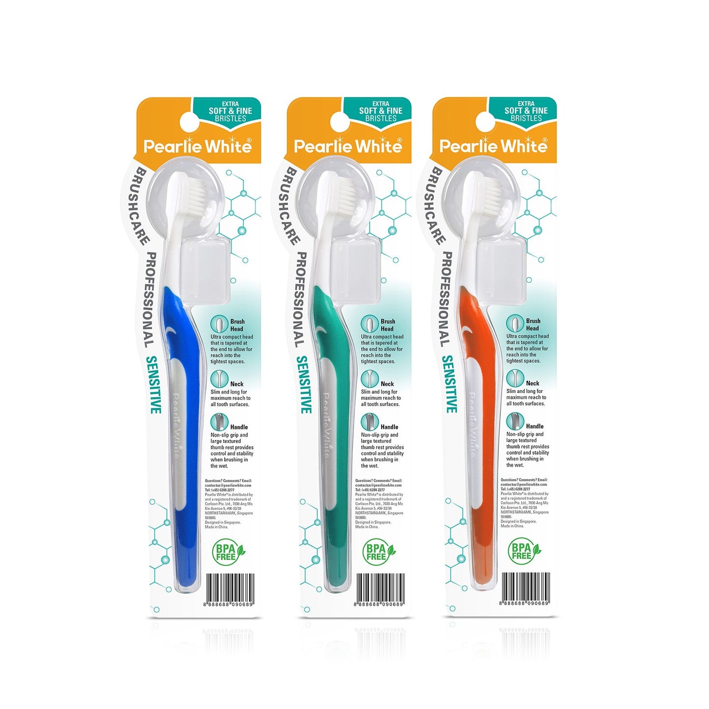 BrushCare Professional Sensitive Extra Soft Toothbrush Triple Pack